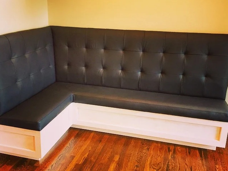 Residential leather banquette by Forte